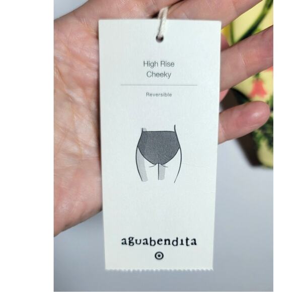 Agua Bendita x Target Peony Botanical Reversible High Waist Cheeky Bikini Bottom - Picture 7 of 9